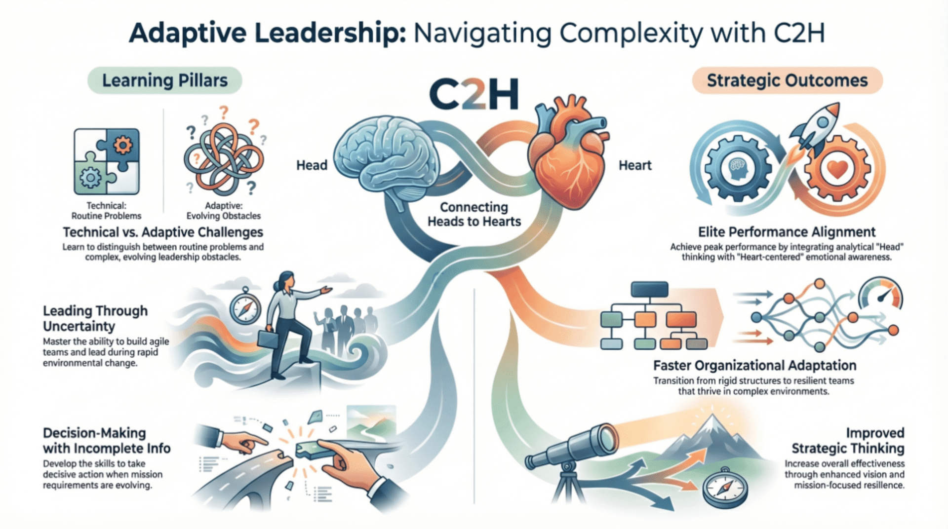 Adaptive leadership: connecting heads to hearts.